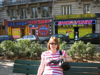 Jackie sat outside her fav place in montmartre